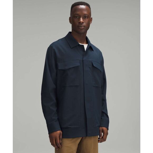 Lululemon Cargo Pocket Shirt Jacket True Navy Size Medium Button Front Casual - Picture 1 of 5